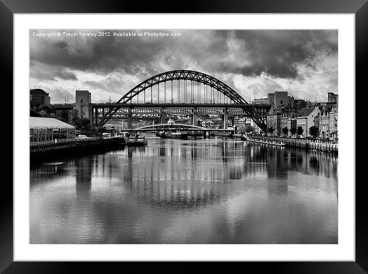 River Tyne Bridges Framed Mounted Print by Trevor Kersley RIP