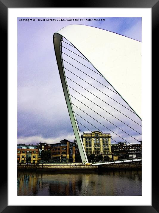 Gateshead Millennium Bridge Framed Mounted Print by Trevor Kersley RIP