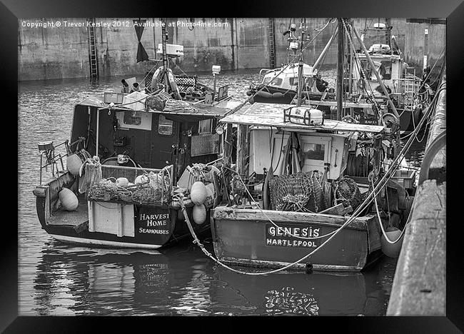 Fishing Boats Seahouses Framed Print by Trevor Kersley RIP
