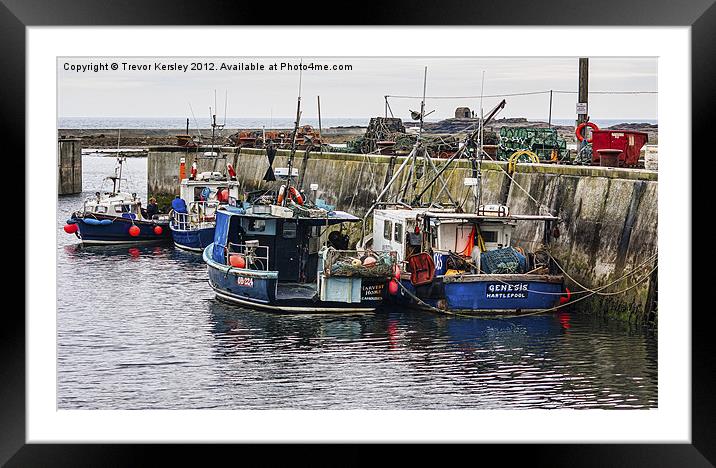 Seahouses Harbour Framed Mounted Print by Trevor Kersley RIP