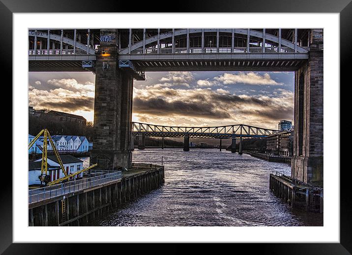 River Tyne Sunset Framed Mounted Print by Trevor Kersley RIP
