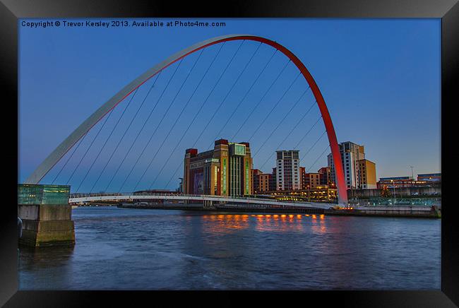 Gateshead Millennium Bridge Colours Framed Print by Trevor Kersley RIP