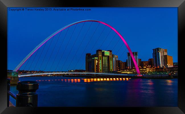 Gateshead Millennium Bridge Colours Framed Print by Trevor Kersley RIP