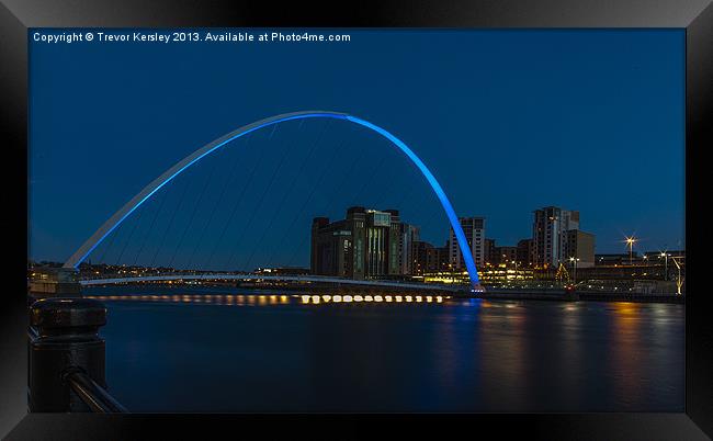 Night on the Tyne Framed Print by Trevor Kersley RIP