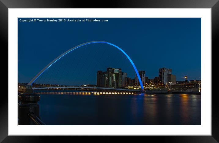 Night on the Tyne Framed Mounted Print by Trevor Kersley RIP