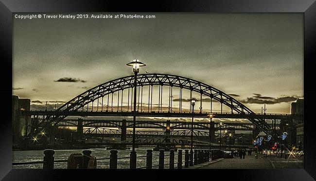 Tyne Bridges Framed Print by Trevor Kersley RIP