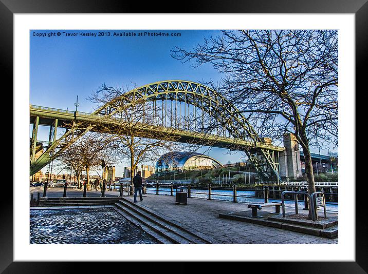 The Quayside Newcastle Framed Mounted Print by Trevor Kersley RIP