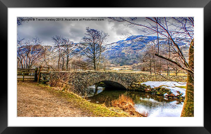 Cow Bridge Brothers Water Lake District Framed Mounted Print by Trevor Kersley RIP