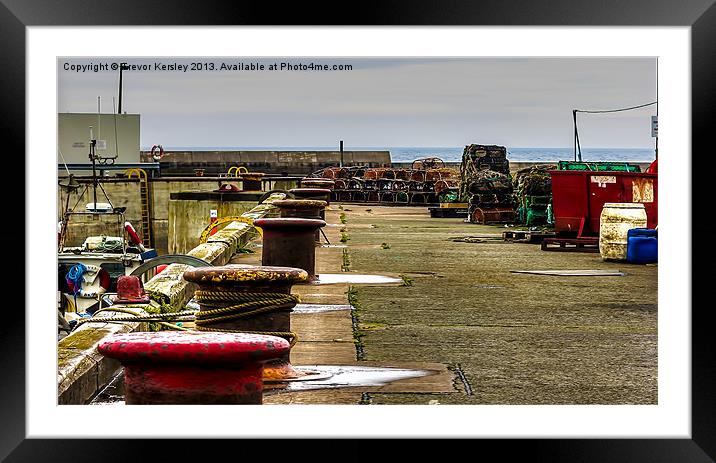 Along the Harbour Seahousres Framed Mounted Print by Trevor Kersley RIP