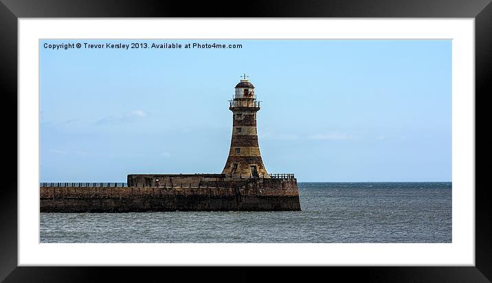 Roker Pier and Lighthouse Framed Mounted Print by Trevor Kersley RIP