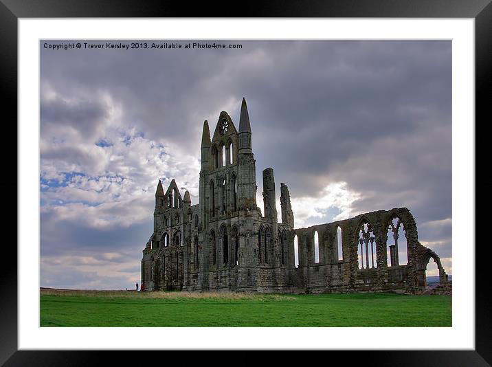 Whitby Abbey Ruins Framed Mounted Print by Trevor Kersley RIP