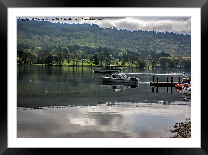 Boating on Coniston Water Framed Mounted Print by Trevor Kersley RIP