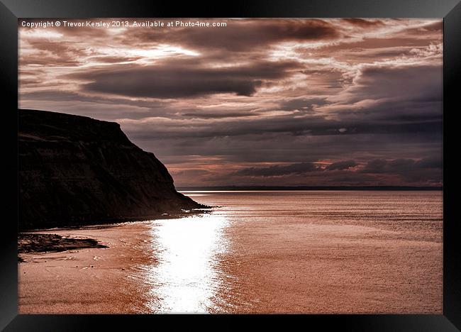 North Sea Sunset Framed Print by Trevor Kersley RIP
