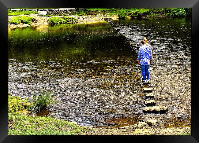 Stepping Stones Framed Print by Trevor Kersley RIP