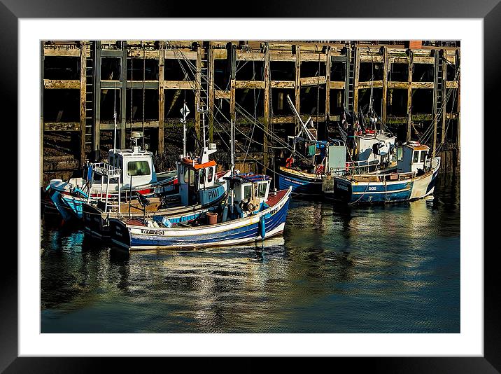 Fishing Boats Scarborough Framed Mounted Print by Trevor Kersley RIP