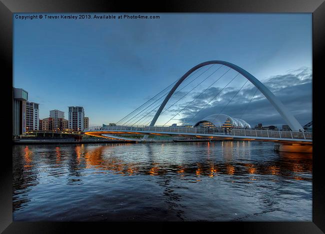 Millenium Bridge Newcastle Framed Print by Trevor Kersley RIP