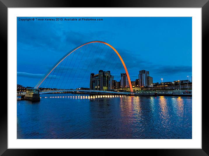 Night on the Tyne Framed Mounted Print by Trevor Kersley RIP