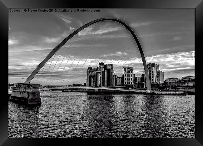 Gateshead Millenium Bridge Framed Print by Trevor Kersley RIP