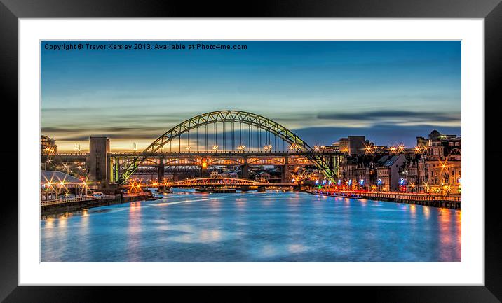 Newcastle Tyne Bridge Framed Mounted Print by Trevor Kersley RIP