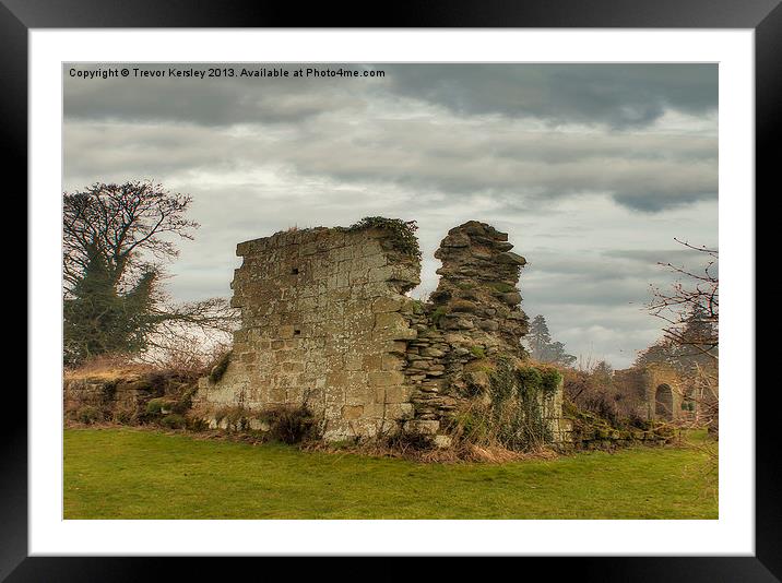 Jervaulx Abbey Ruins Framed Mounted Print by Trevor Kersley RIP