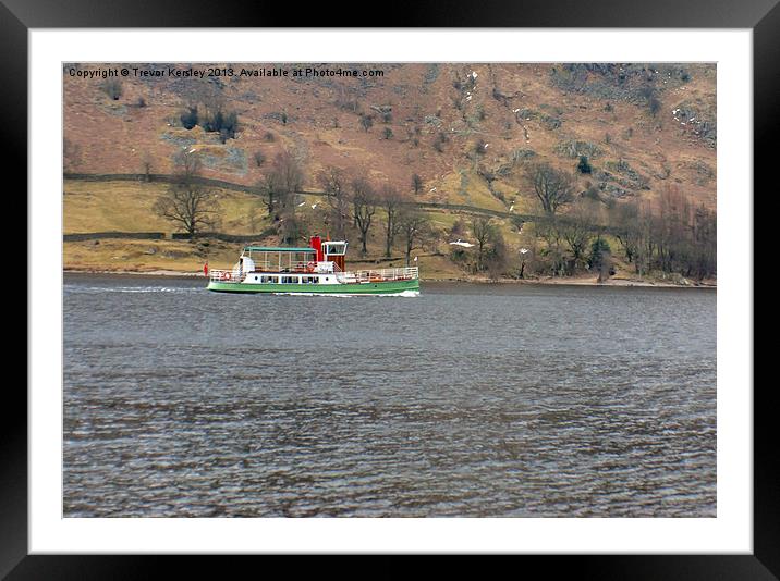 Ullswater Tourist Boat Framed Mounted Print by Trevor Kersley RIP