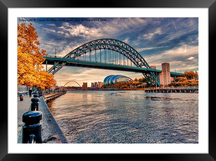 Autumn on the River Tyne Framed Mounted Print by Trevor Kersley RIP