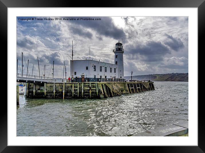 Scarborough Lighthouse Framed Mounted Print by Trevor Kersley RIP