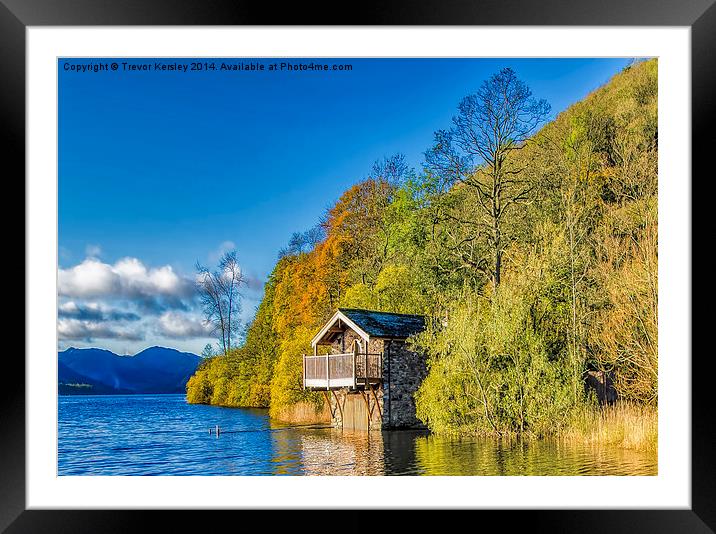 The Boat House Ullswater Framed Mounted Print by Trevor Kersley RIP