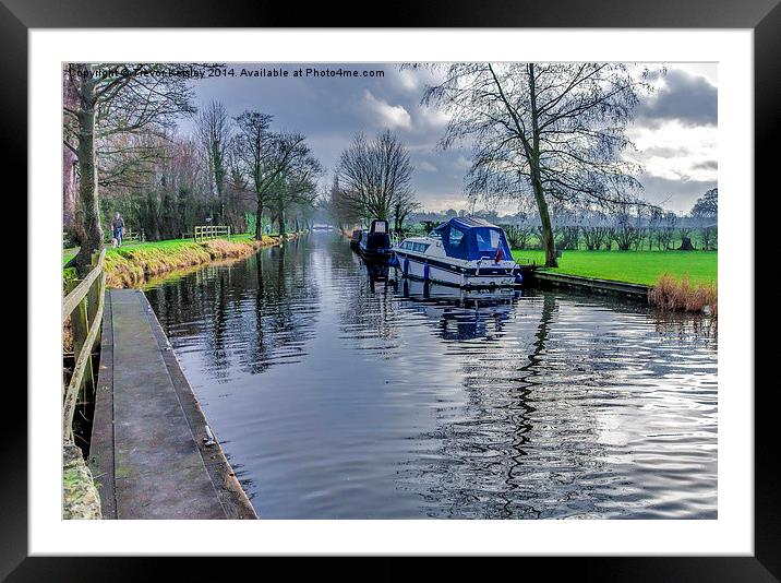 On The Canal Ripon Framed Mounted Print by Trevor Kersley RIP