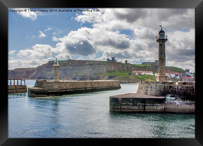 Whitby Harbour Entrance Framed Print by Trevor Kersley RIP