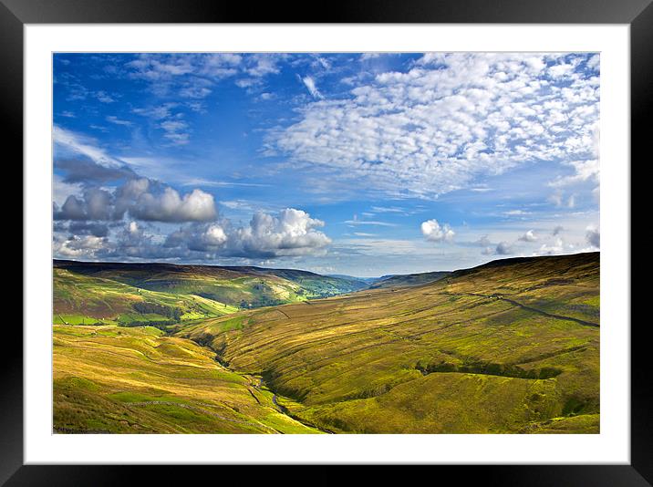 Summer View from Buttertubs Framed Mounted Print by Trevor Kersley RIP