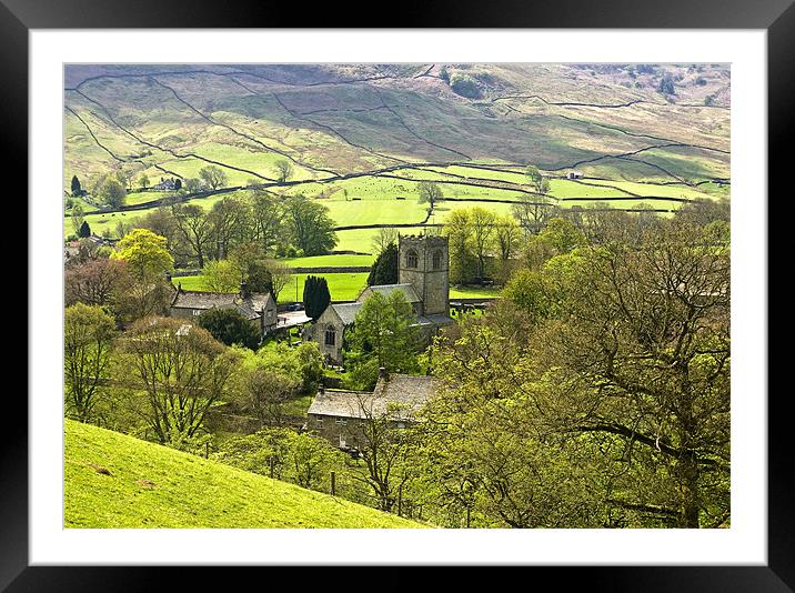 The Village Church at Burnsall Framed Mounted Print by Trevor Kersley RIP
