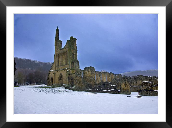 Winter at Byland Abbey Framed Mounted Print by Trevor Kersley RIP