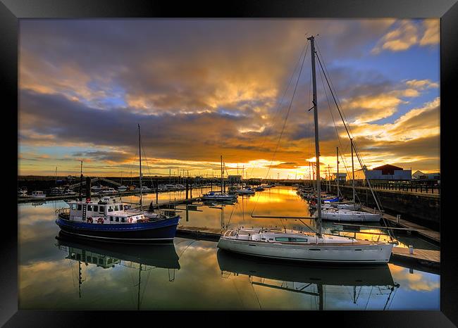 Fleetwood Marina Sunset Framed Print by Jason Connolly