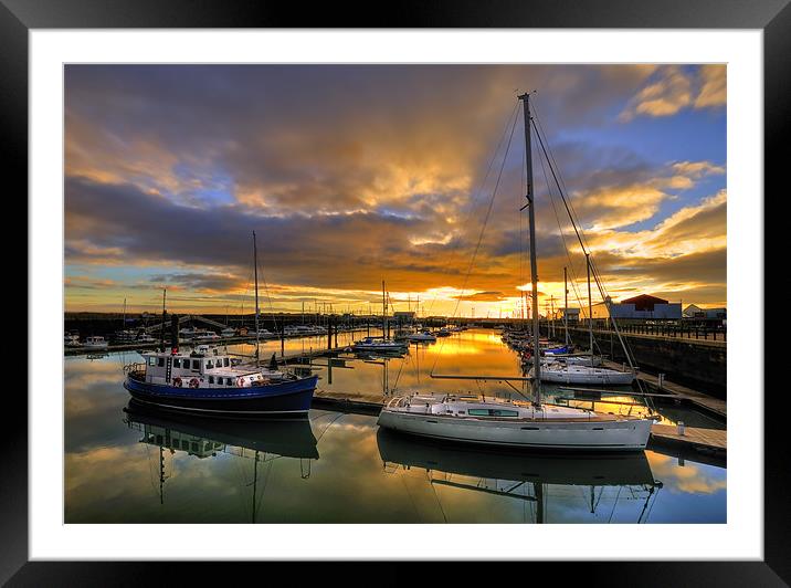 Fleetwood Marina Sunset Framed Mounted Print by Jason Connolly