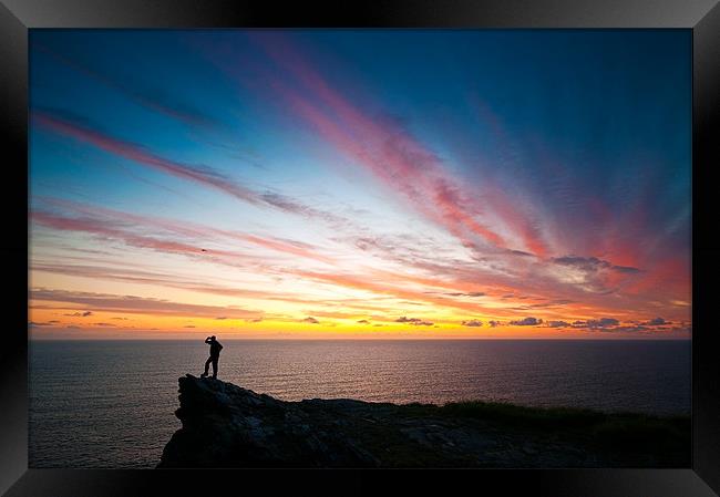 Sunset At Cornwall Framed Print by Jason Connolly