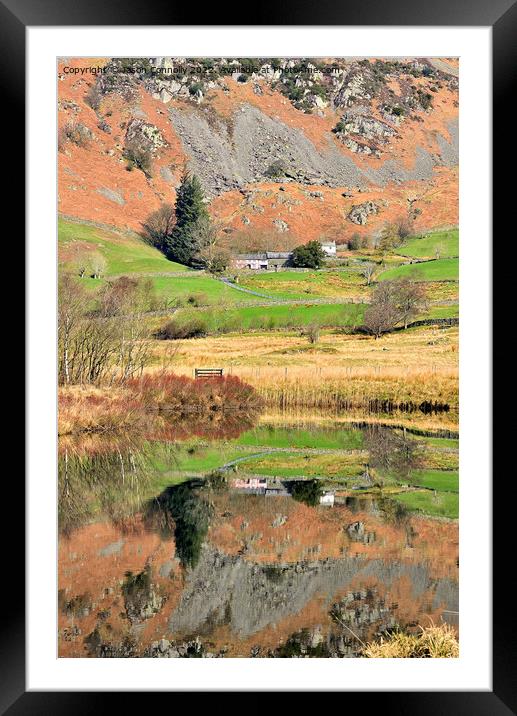 Little Langdale Reflections. Framed Mounted Print by Jason Connolly