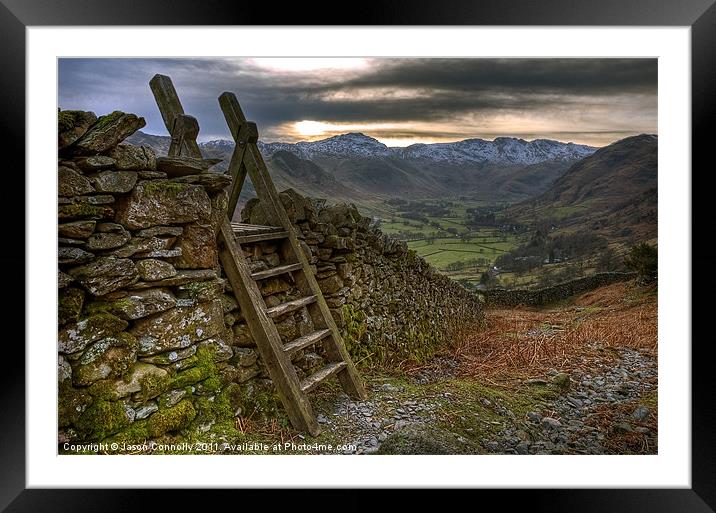 Stile In The Langdale Valley Framed Mounted Print by Jason Connolly