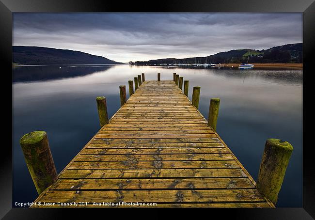 Coniston Jetty Framed Print by Jason Connolly
