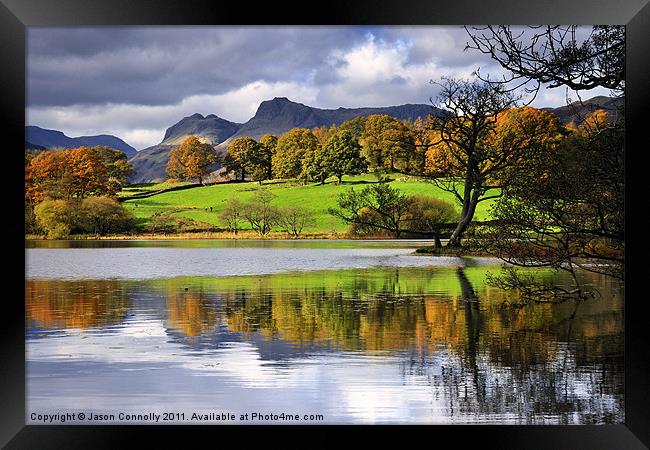 Reflections At Loughrigg Tarn Framed Print by Jason Connolly