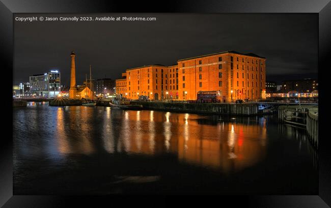 Royal Albert Dock Reflections. Framed Print by Jason Connolly