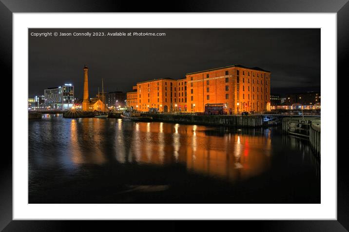 Royal Albert Dock Reflections. Framed Mounted Print by Jason Connolly