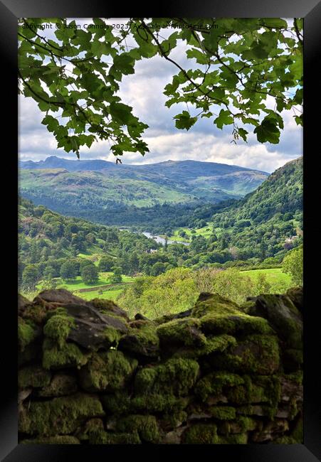 Lakeland Views Over A Mossy Wall Framed Print by Jason Connolly