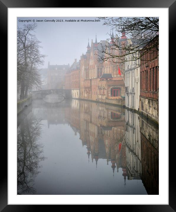 Misty Morning In Bruges Framed Mounted Print by Jason Connolly