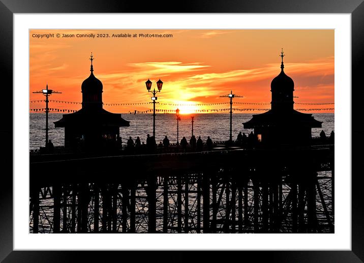 Sunset Over North Pier, Blackpool Framed Mounted Print by Jason Connolly