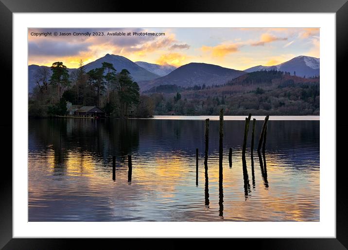 Derwentwater sunset Framed Mounted Print by Jason Connolly