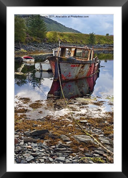 Old Boats At Loch Leven Framed Mounted Print by Jason Connolly
