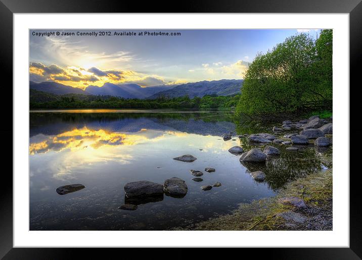 Last Light At Elterwater Framed Mounted Print by Jason Connolly