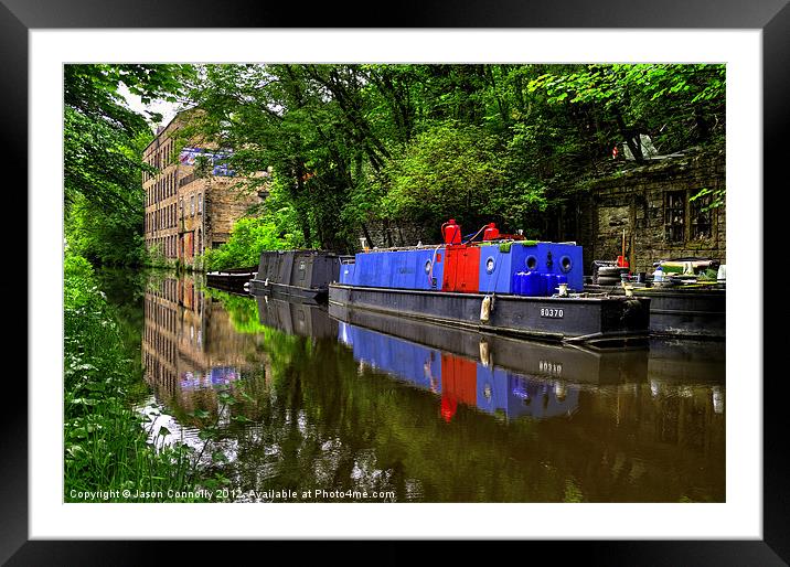 Rochdale Canal Reflections Framed Mounted Print by Jason Connolly