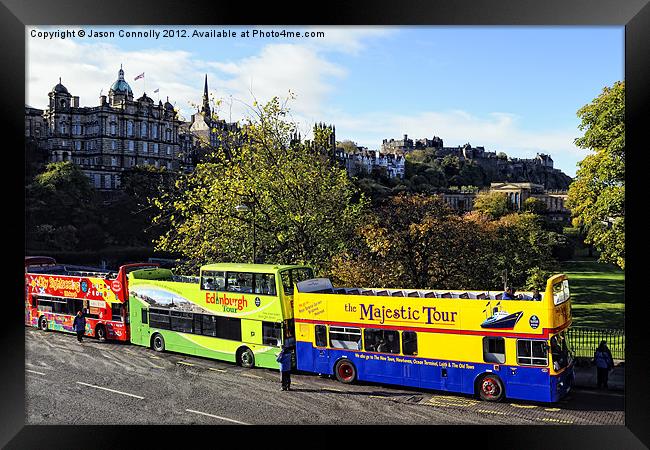 Edinburgh Buses Framed Print by Jason Connolly